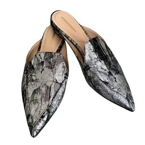 Nicholas Kirkwood Silver Gray Flats Mules
